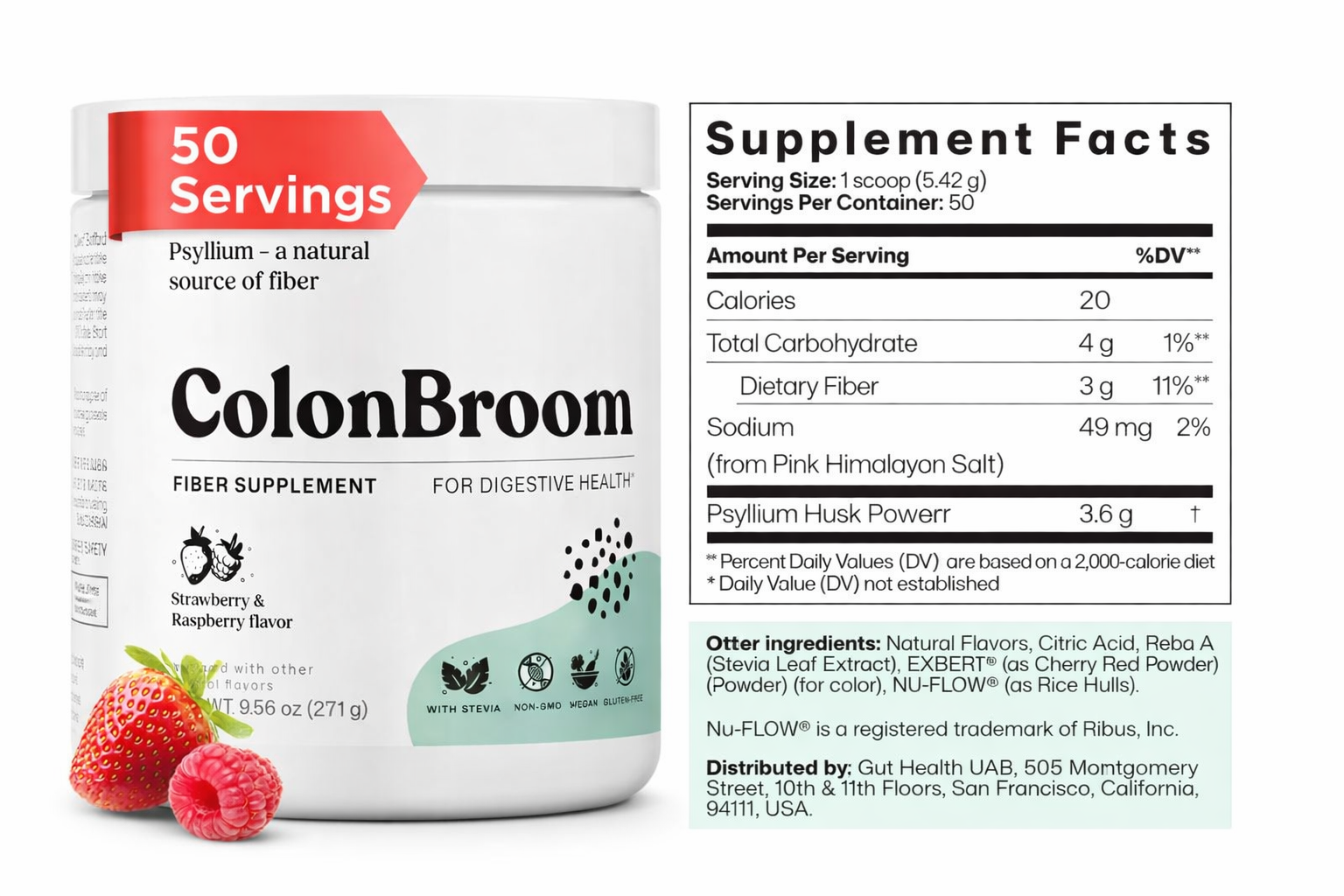 ColonBroom Fiber supplement powder pouch