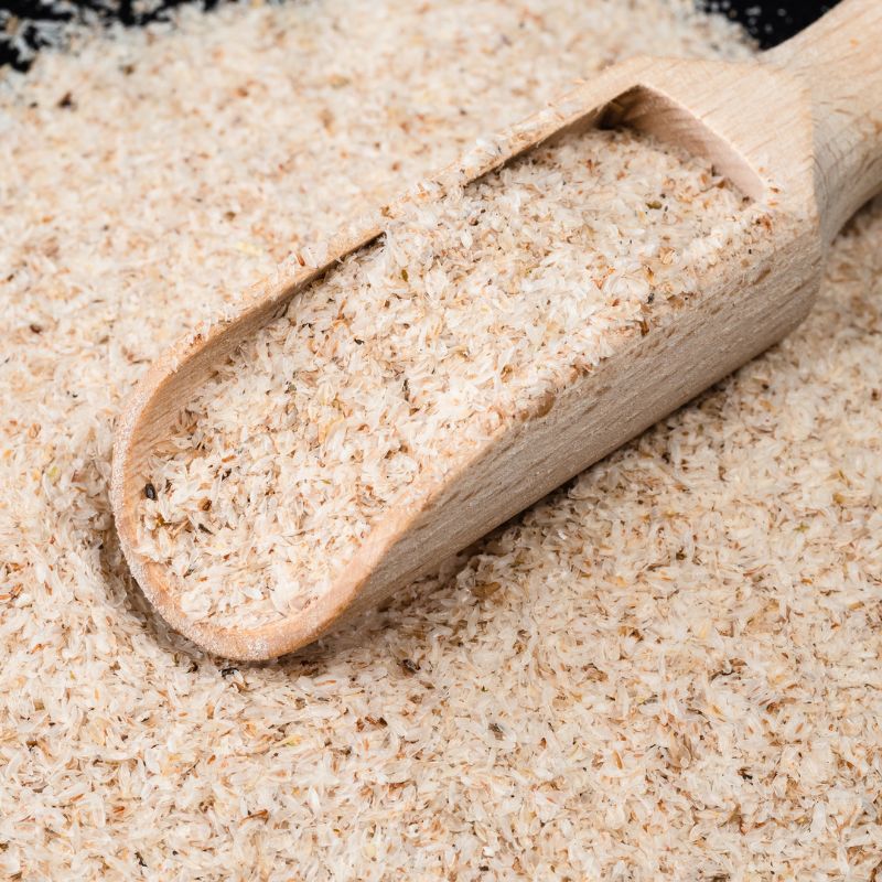 Psyllium husk powder in a bowl