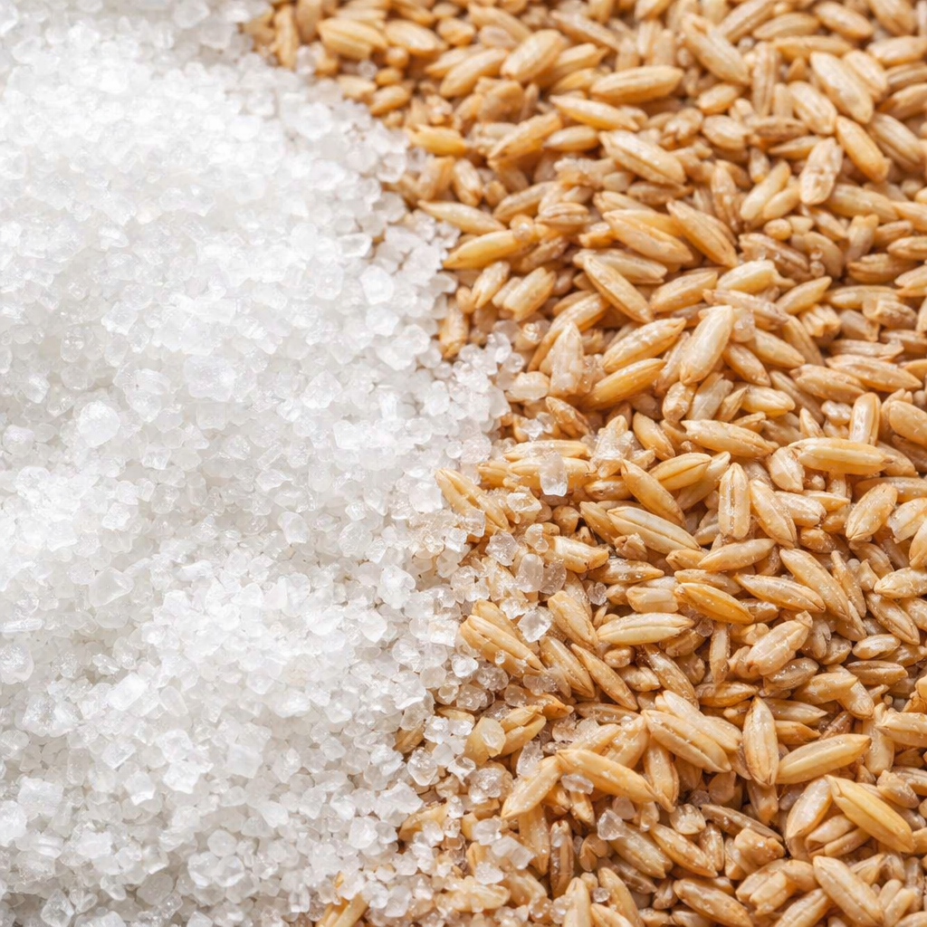 Sea salt and rice hulls