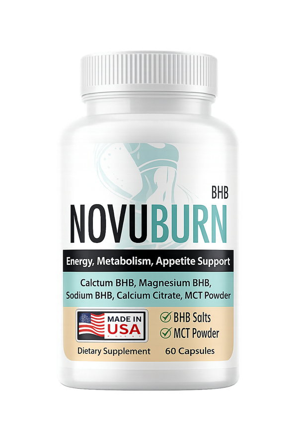 NovuBurn keto BHB supplement bottle — Buy 1 Get 1 Free, 2-bottle package